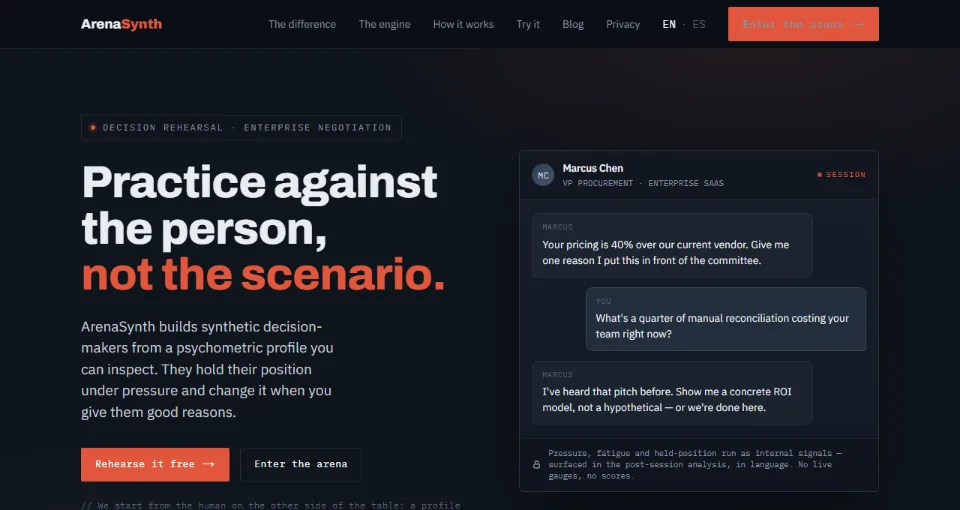ArenaSynth website